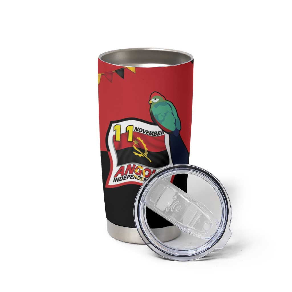Happy Angola Independence Day Tumbler Cup With Red-crested Turaco LT15