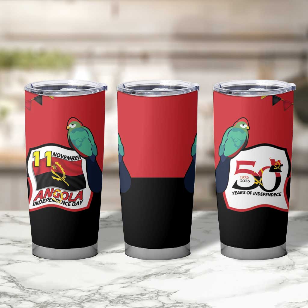 Happy Angola Independence Day Tumbler Cup With Red-crested Turaco LT15