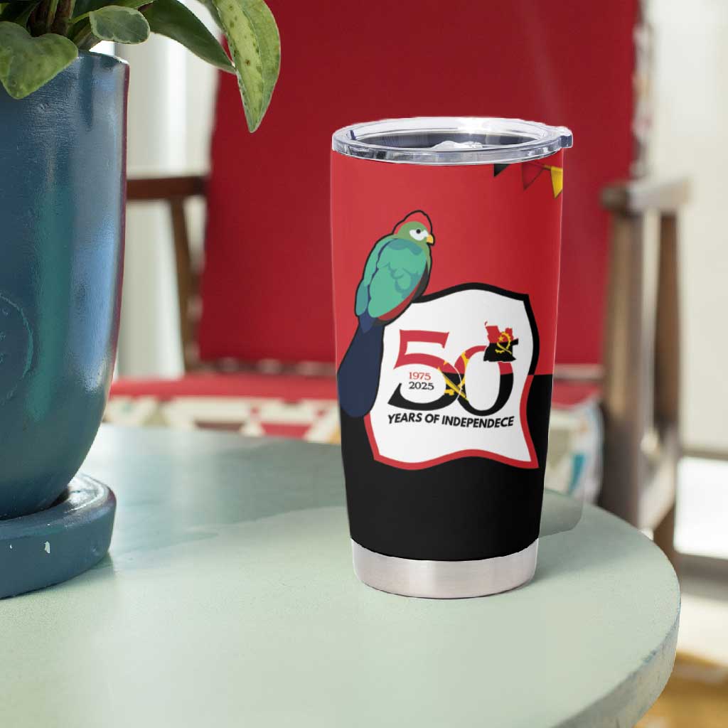 Happy Angola Independence Day Tumbler Cup With Red-crested Turaco LT15