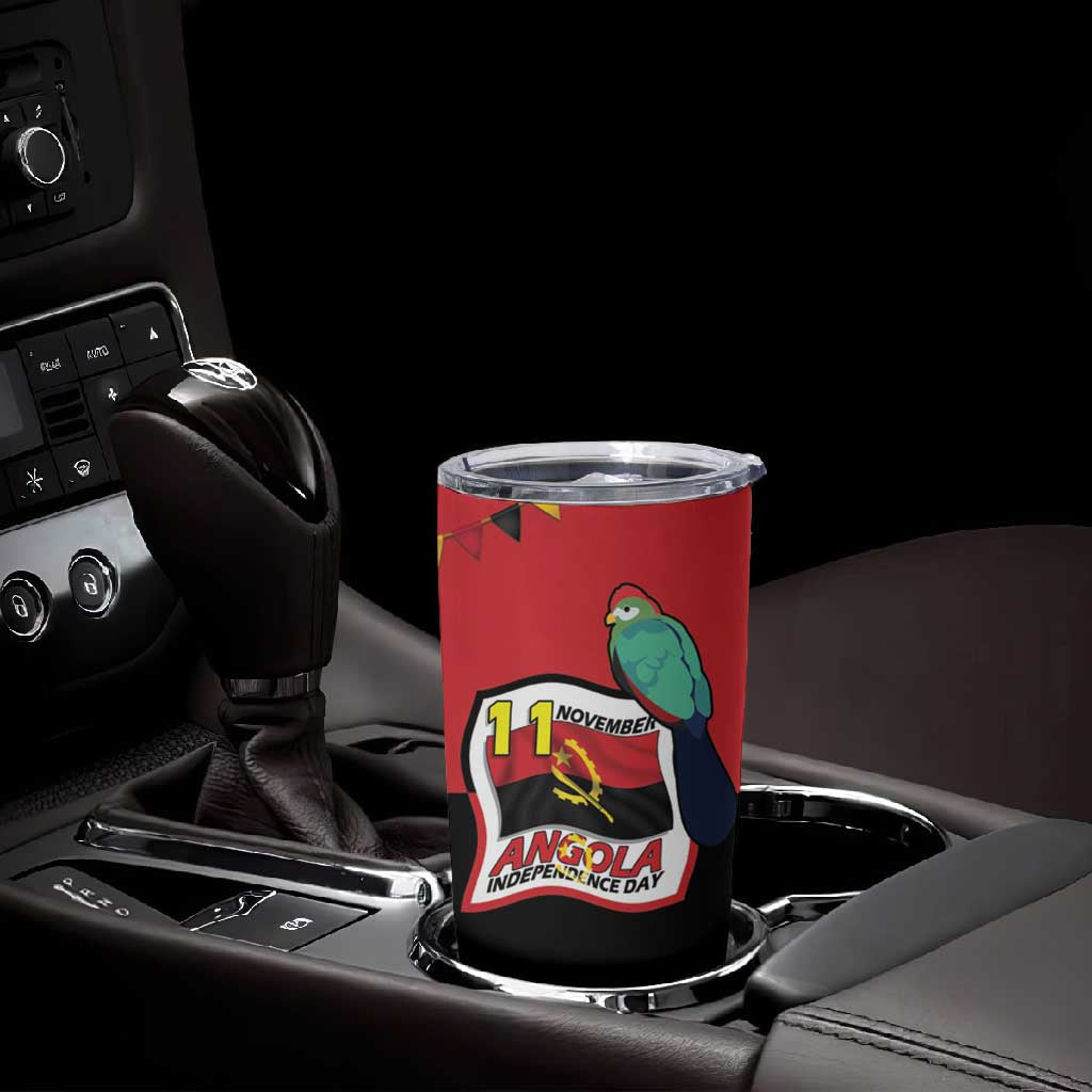 Happy Angola Independence Day Tumbler Cup With Red-crested Turaco LT15