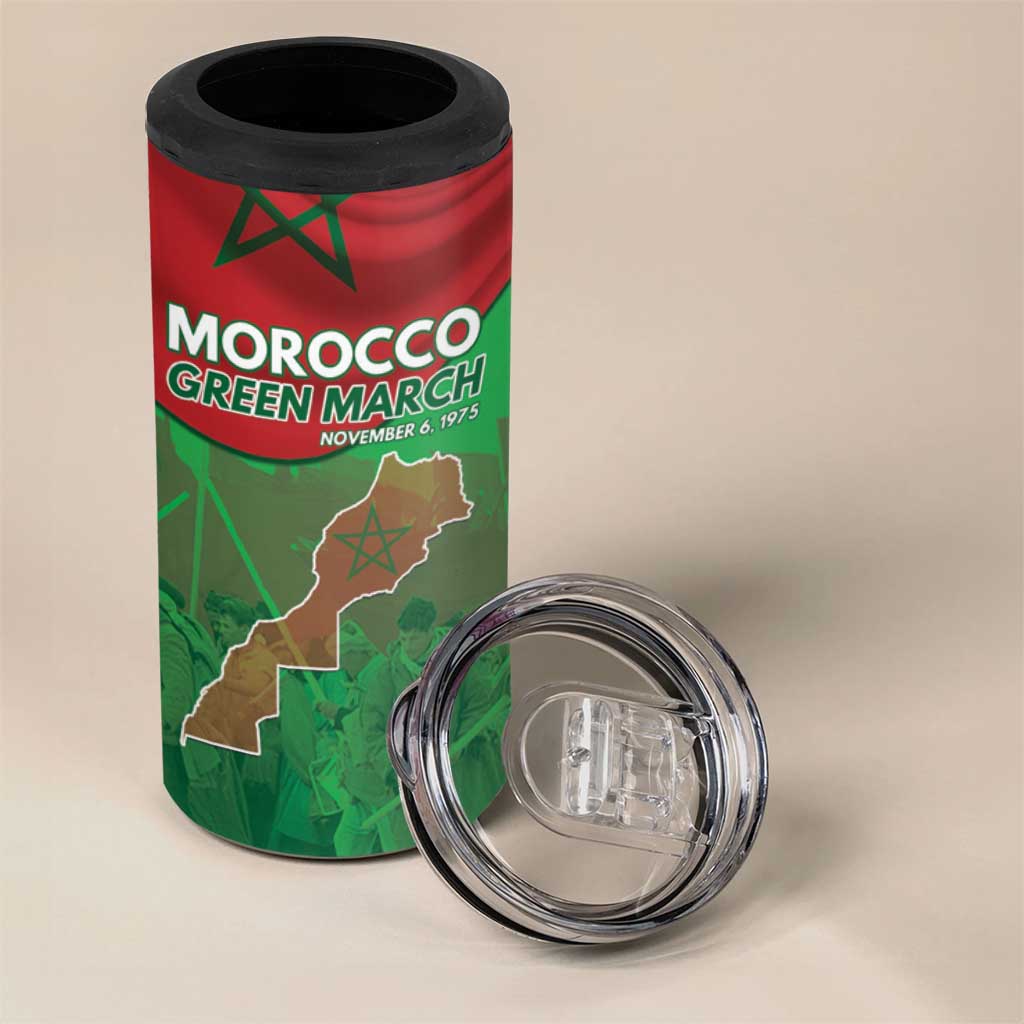 Morocco La Marche Verte 4 in 1 Can Cooler Tumbler Happy 50th Anniversary LT15