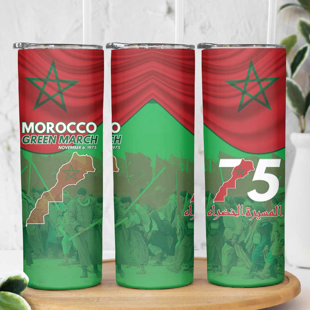 Morocco La Marche Verte Skinny Tumbler Happy 50th Anniversary LT15