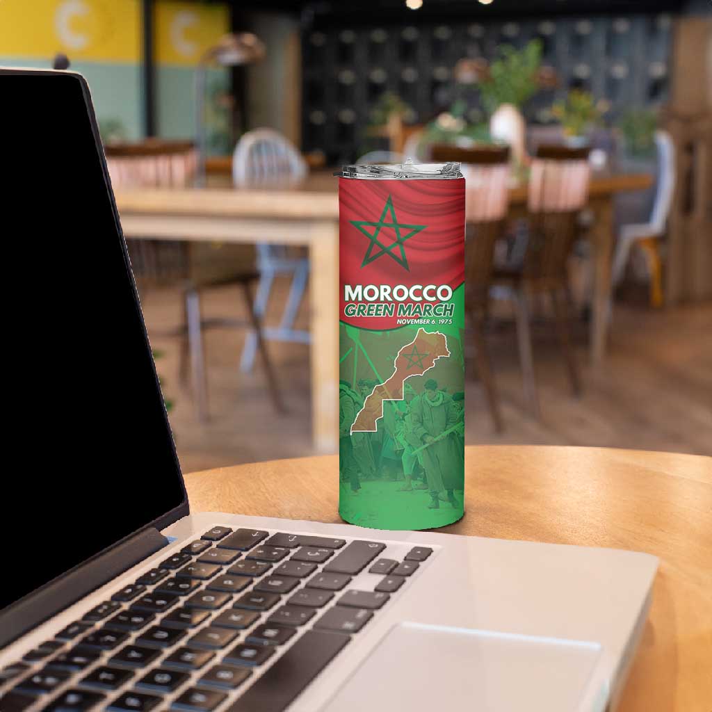Morocco La Marche Verte Skinny Tumbler Happy 50th Anniversary LT15