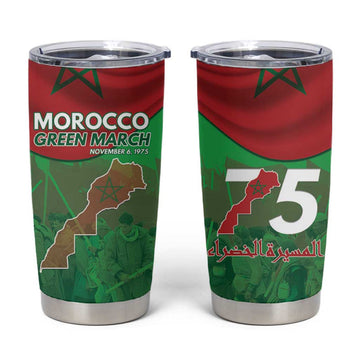 Morocco La Marche Verte Tumbler Cup Happy 50th Anniversary LT15