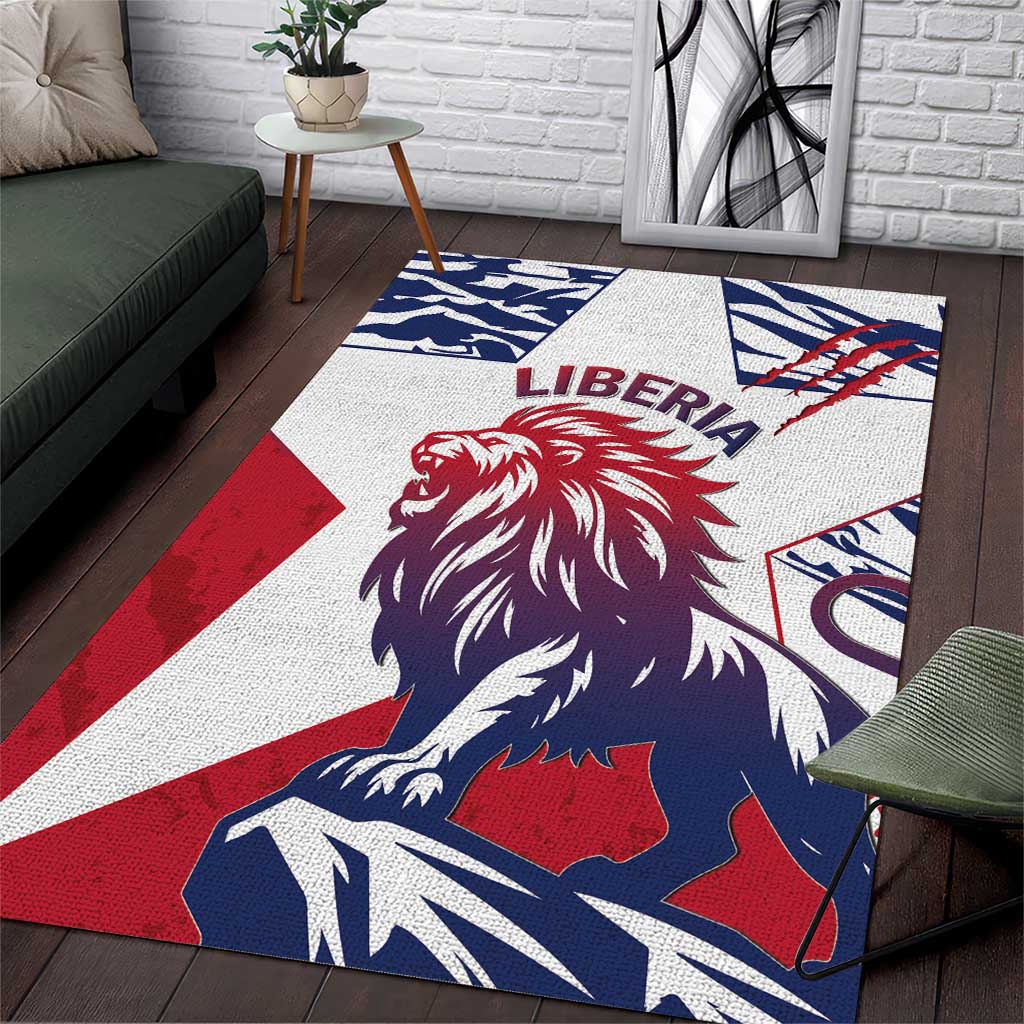 Personalised Afro Liberia Area Rug African King Lion - Grunge Style LT15