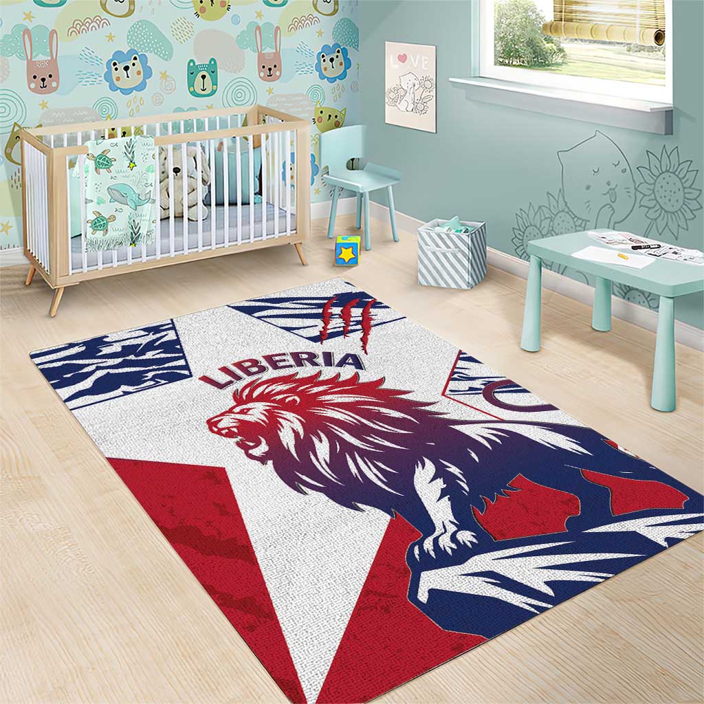 Personalised Afro Liberia Area Rug African King Lion - Grunge Style LT15