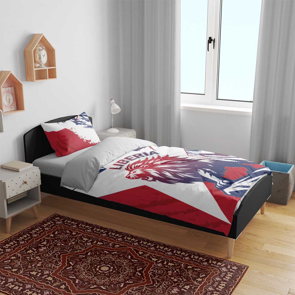 Personalised Afro Liberia Bedding Set African King Lion - Grunge Style LT15