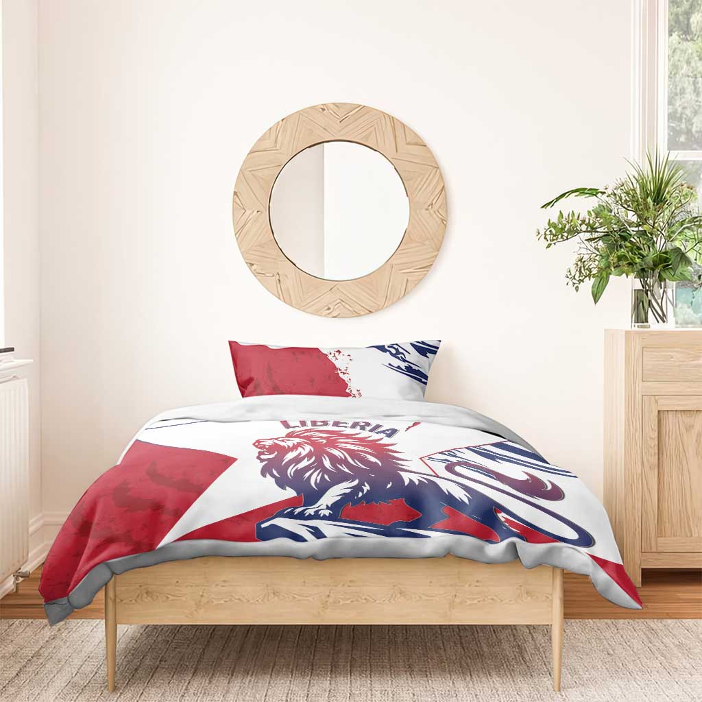Personalised Afro Liberia Bedding Set African King Lion - Grunge Style LT15