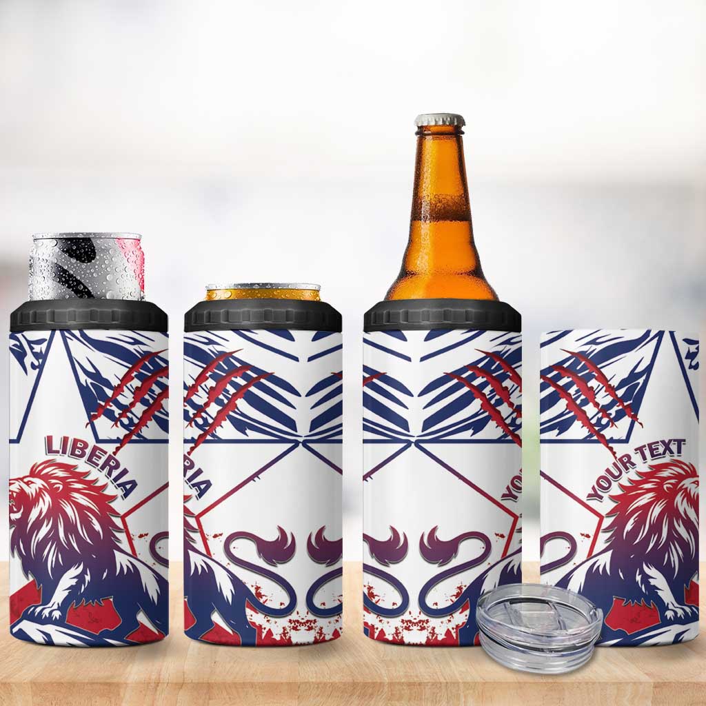 Personalised Afro Liberia 4 in 1 Can Cooler Tumbler African King Lion - Grunge Style LT15