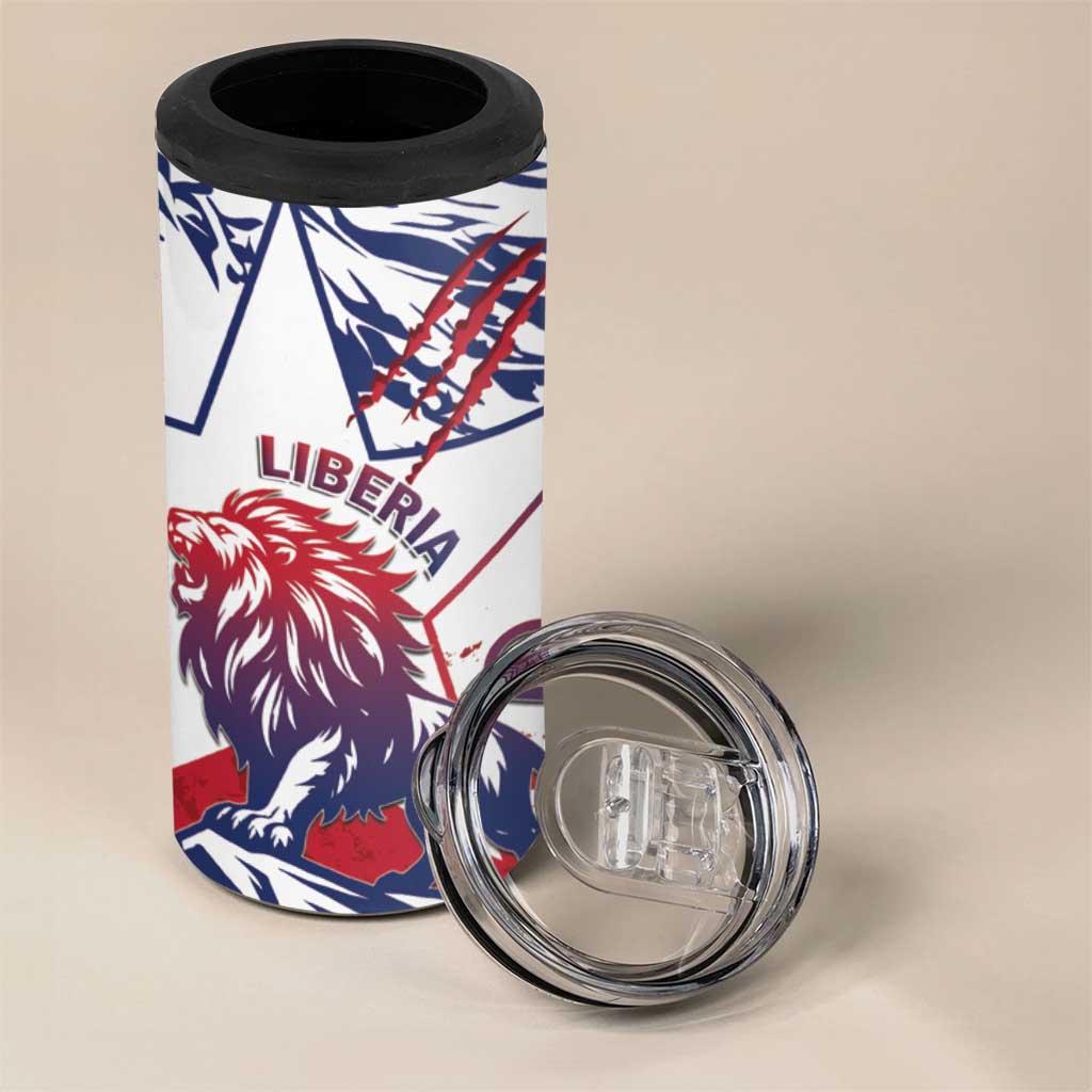 Personalised Afro Liberia 4 in 1 Can Cooler Tumbler African King Lion - Grunge Style LT15