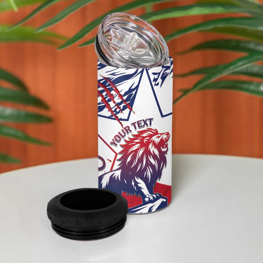 Personalised Afro Liberia 4 in 1 Can Cooler Tumbler African King Lion - Grunge Style LT15