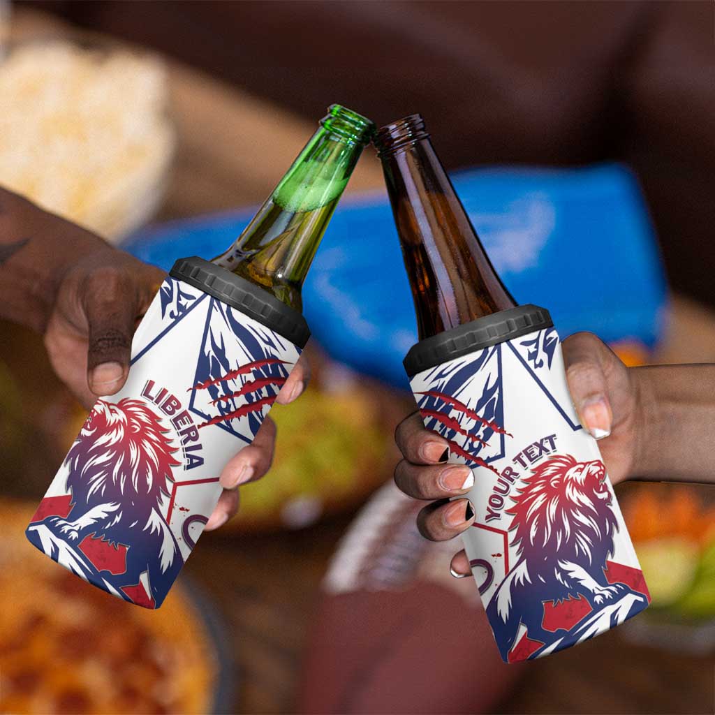 Personalised Afro Liberia 4 in 1 Can Cooler Tumbler African King Lion - Grunge Style LT15