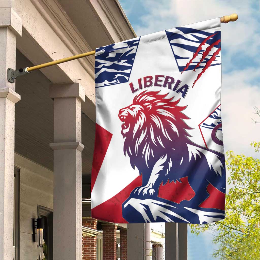 Personalised Afro Liberia Garden Flag African King Lion - Grunge Style LT15