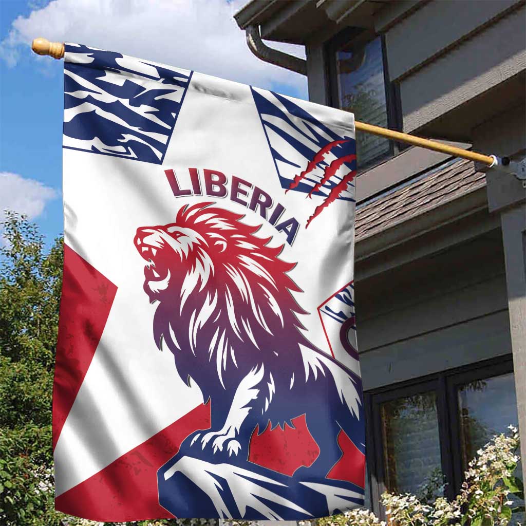 Personalised Afro Liberia Garden Flag African King Lion - Grunge Style LT15