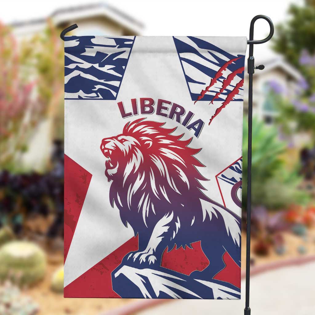 Personalised Afro Liberia Garden Flag African King Lion - Grunge Style LT15