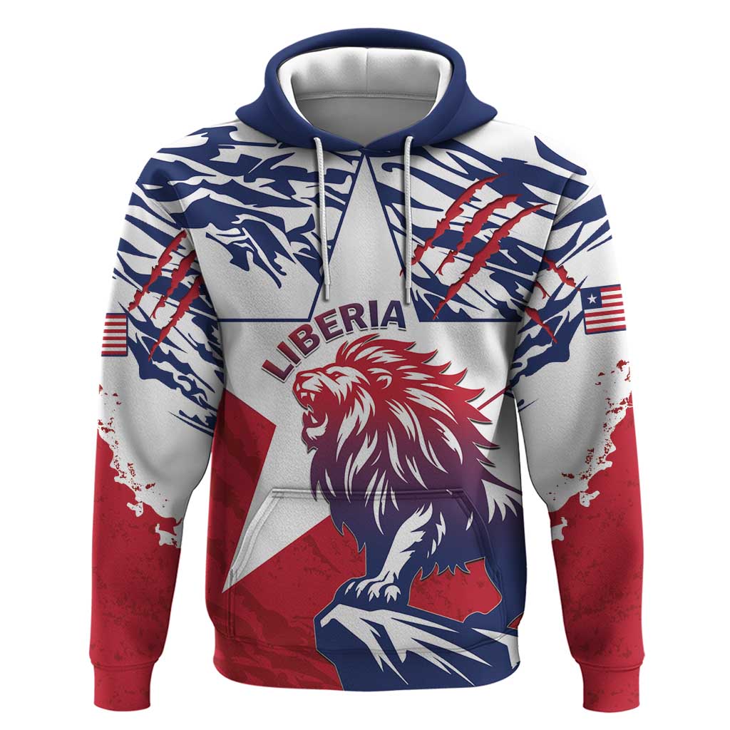 Personalised Liberia Lion Hoodie Grunge Style LT15