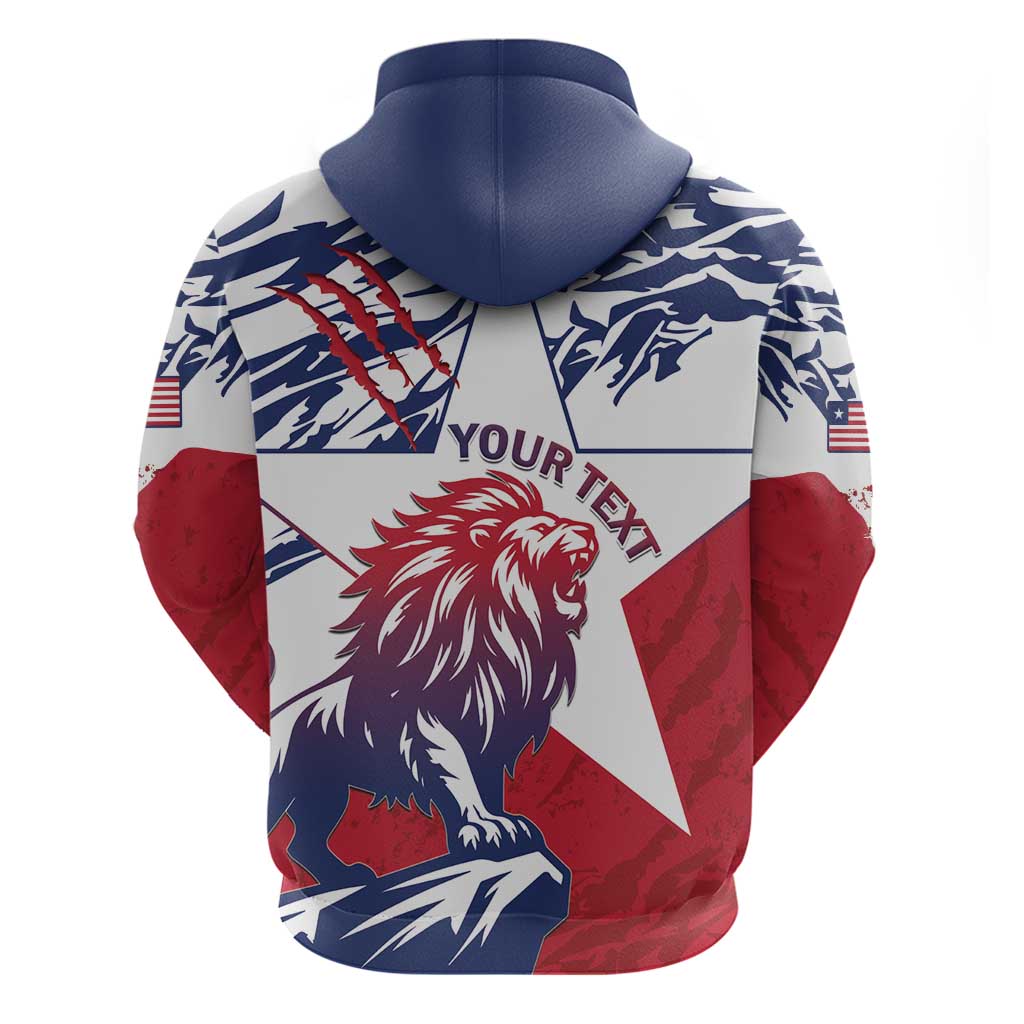 Personalised Liberia Lion Hoodie Grunge Style LT15