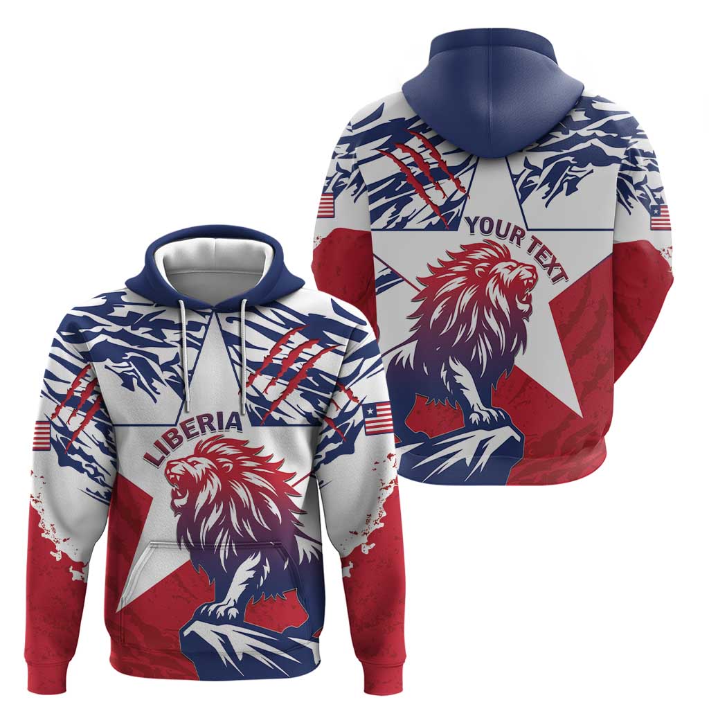 Personalised Liberia Lion Hoodie Grunge Style LT15