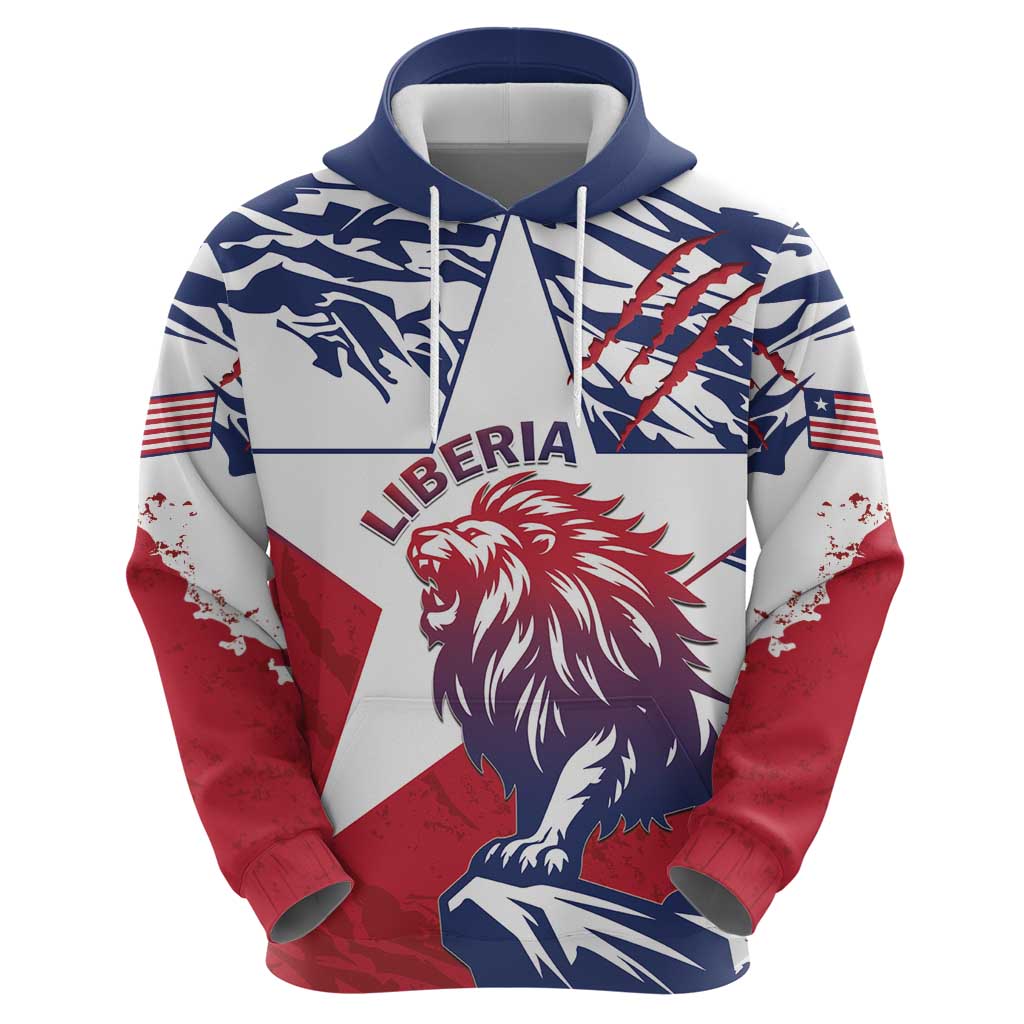 Personalised Liberia Lion Hoodie Grunge Style LT15
