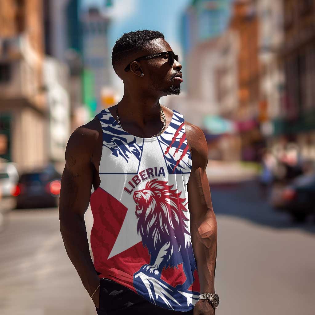 Personalised Afro Liberia Men Tank Top African King Lion - Grunge Style LT15