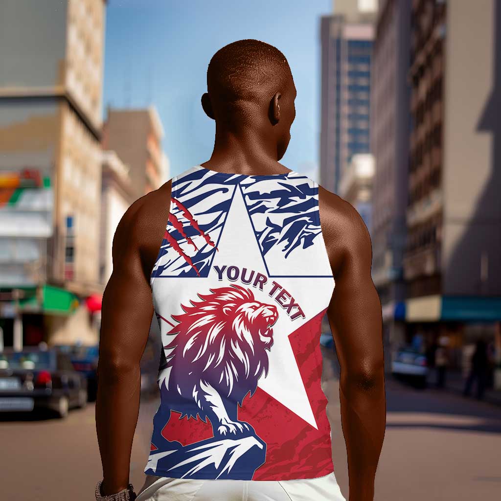 Personalised Afro Liberia Men Tank Top African King Lion - Grunge Style LT15
