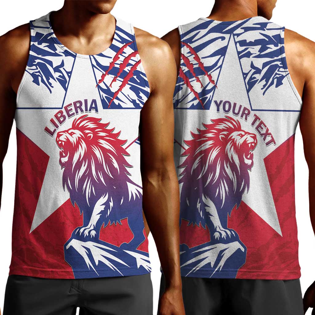 Personalised Afro Liberia Men Tank Top African King Lion - Grunge Style LT15