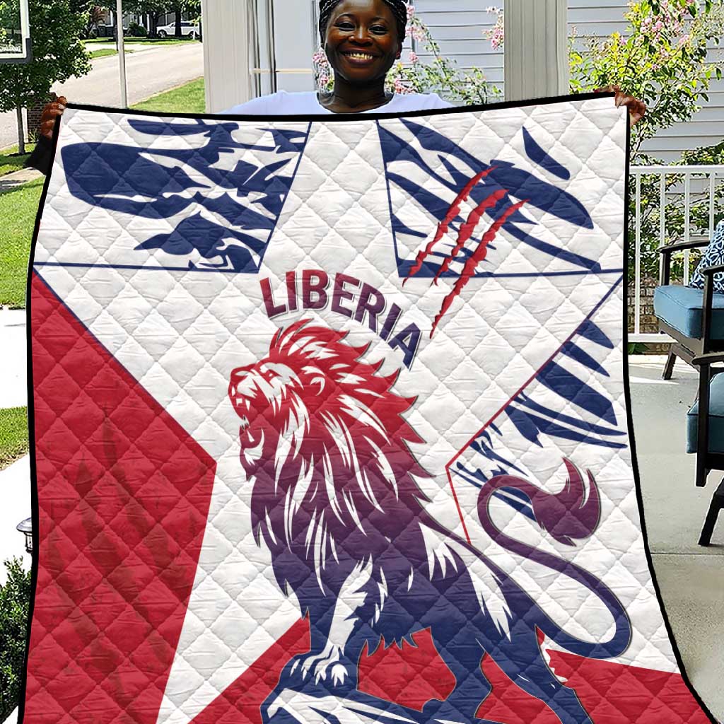 Personalised Afro Liberia Quilt African King Lion - Grunge Style LT15