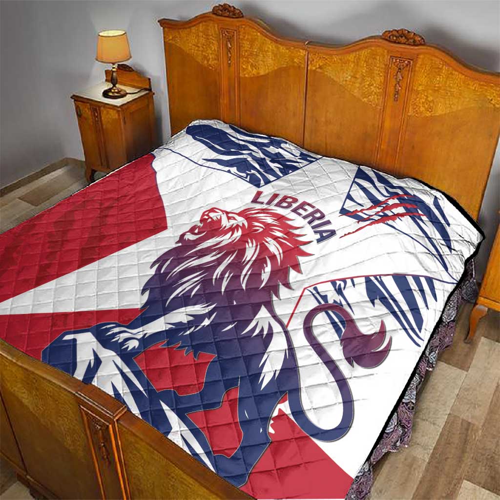 Personalised Afro Liberia Quilt African King Lion - Grunge Style LT15