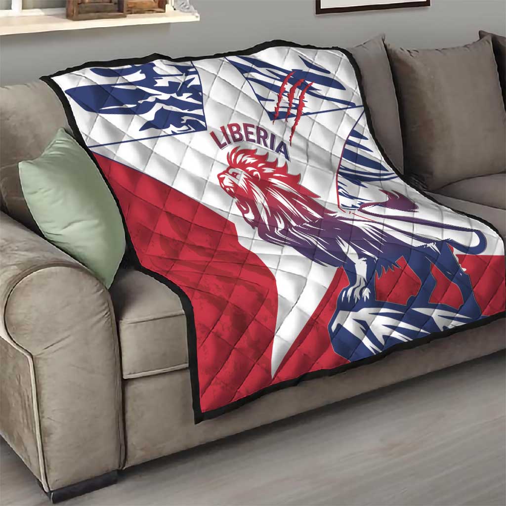 Personalised Afro Liberia Quilt African King Lion - Grunge Style LT15