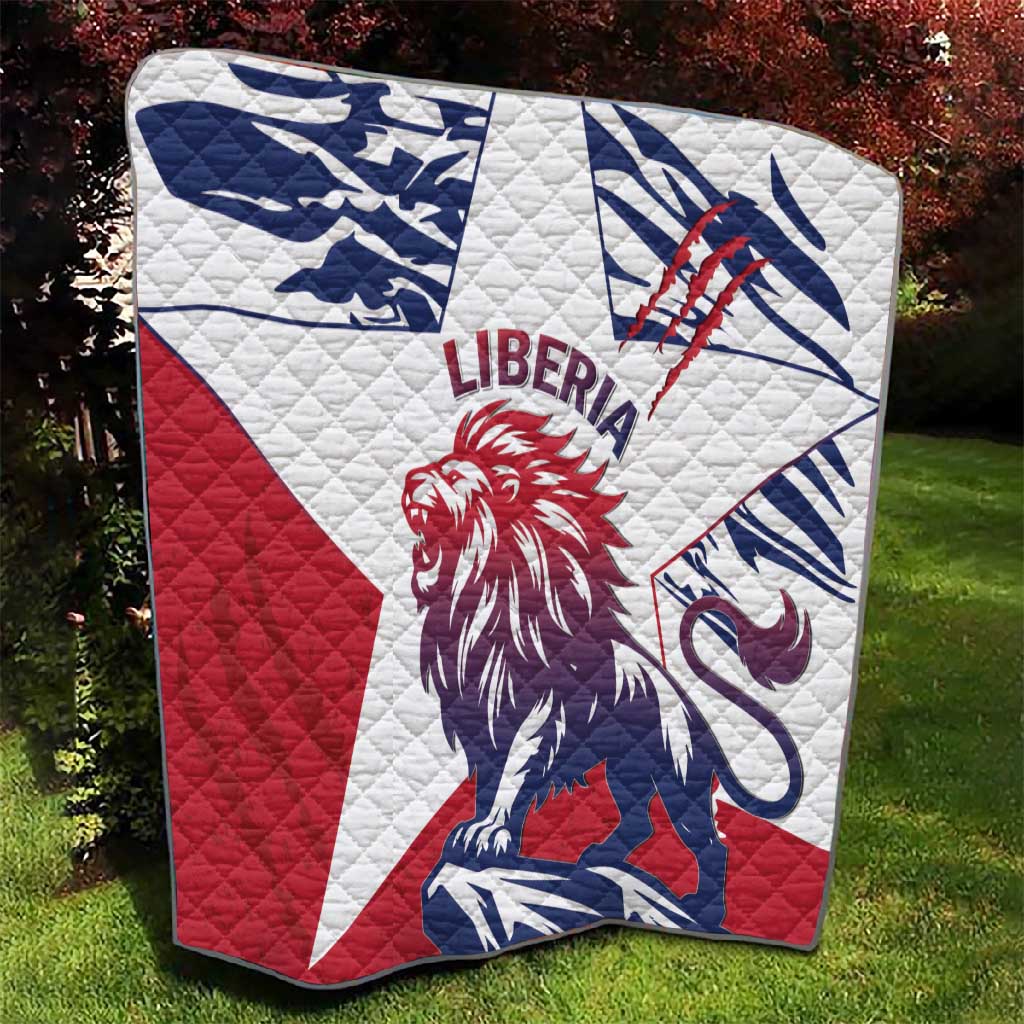 Personalised Afro Liberia Quilt African King Lion - Grunge Style LT15
