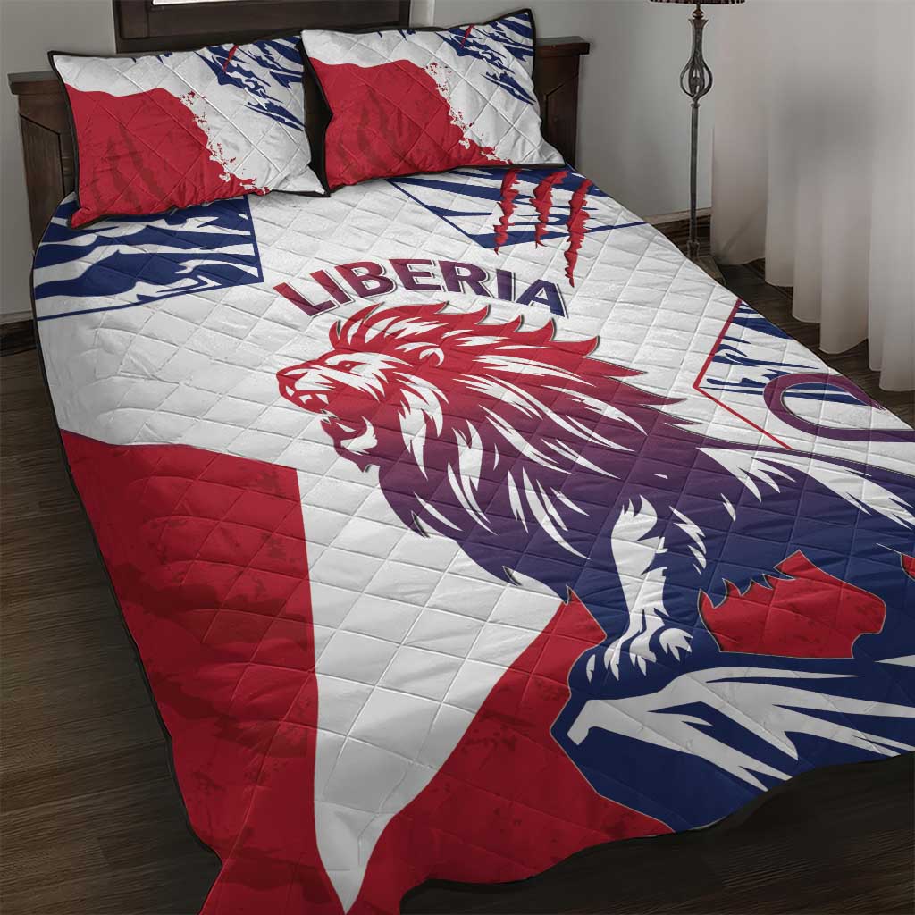 Personalised Afro Liberia Quilt Bed Set African King Lion - Grunge Style LT15