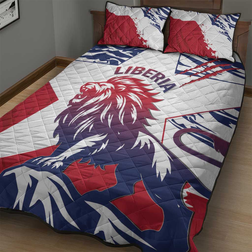 Personalised Afro Liberia Quilt Bed Set African King Lion - Grunge Style LT15