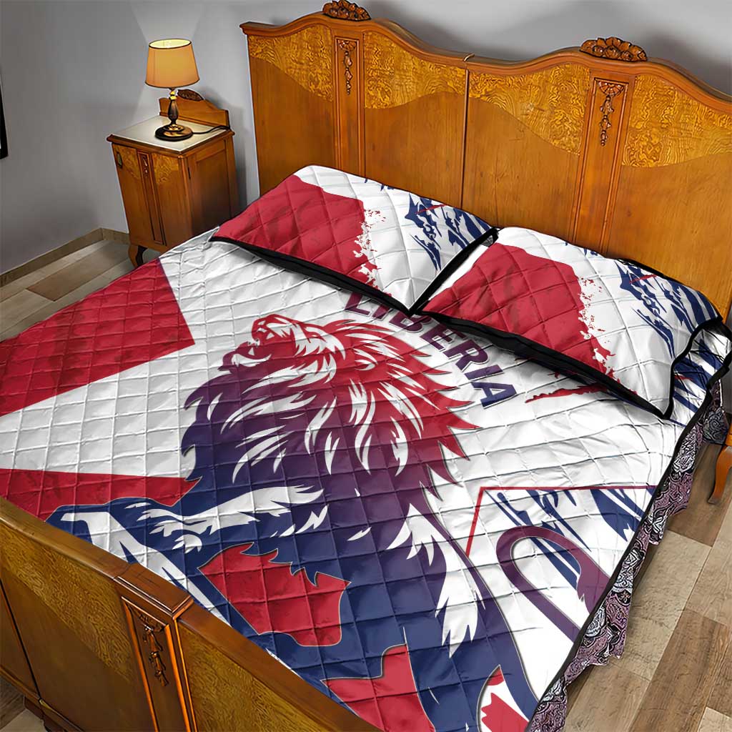 Personalised Afro Liberia Quilt Bed Set African King Lion - Grunge Style LT15
