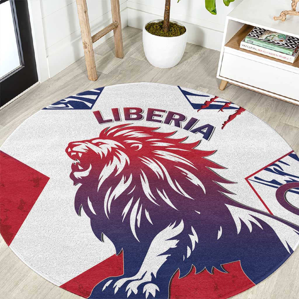 Personalised Afro Liberia Round Carpet African King Lion - Grunge Style LT15