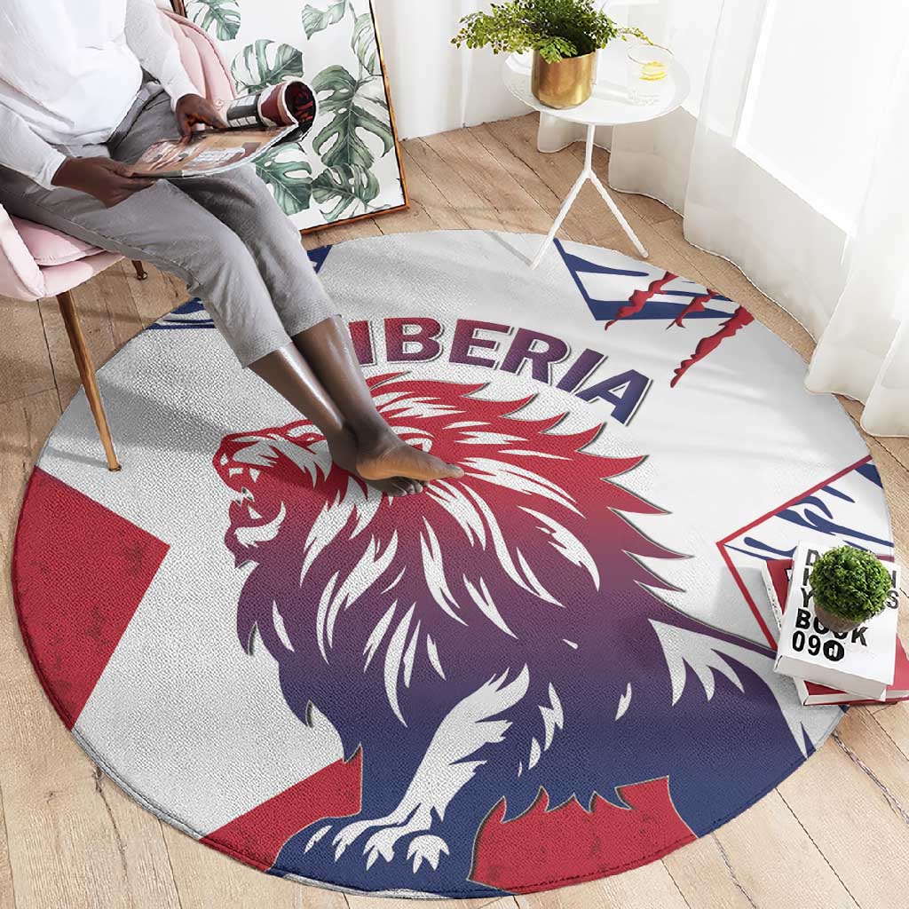 Personalised Afro Liberia Round Carpet African King Lion - Grunge Style LT15