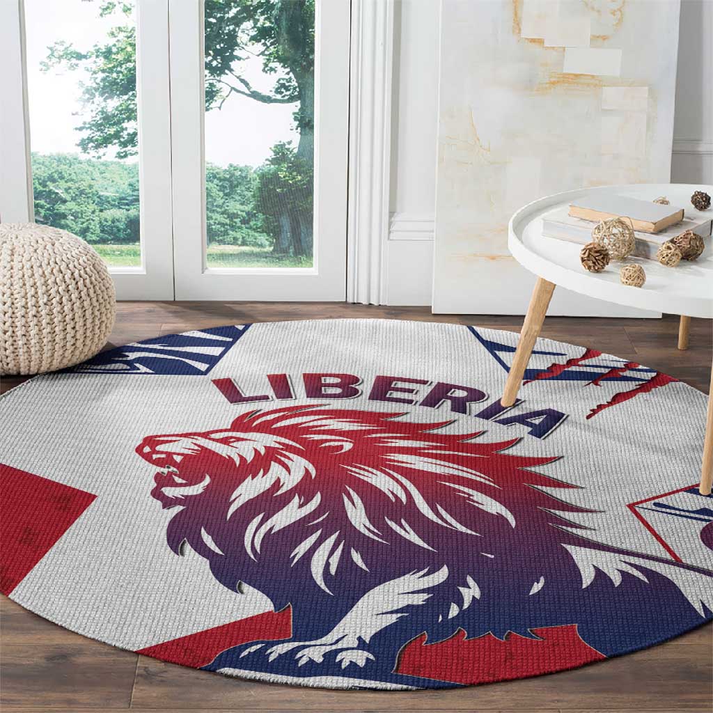 Personalised Afro Liberia Round Carpet African King Lion - Grunge Style LT15