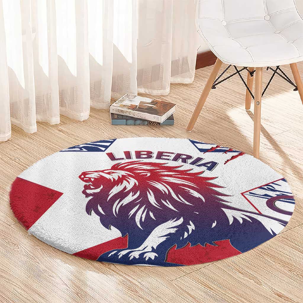 Personalised Afro Liberia Round Carpet African King Lion - Grunge Style LT15