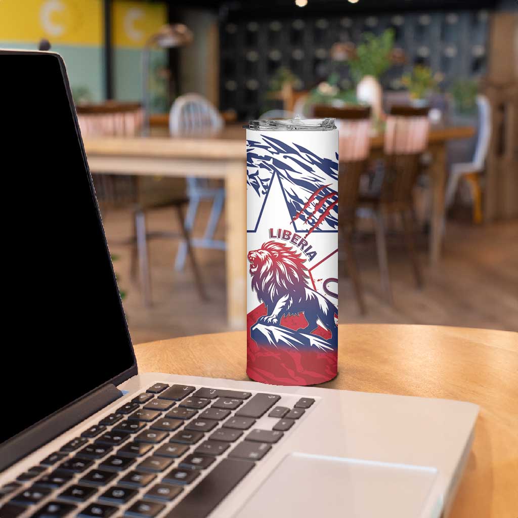 Personalised Afro Liberia Skinny Tumbler African King Lion - Grunge Style LT15