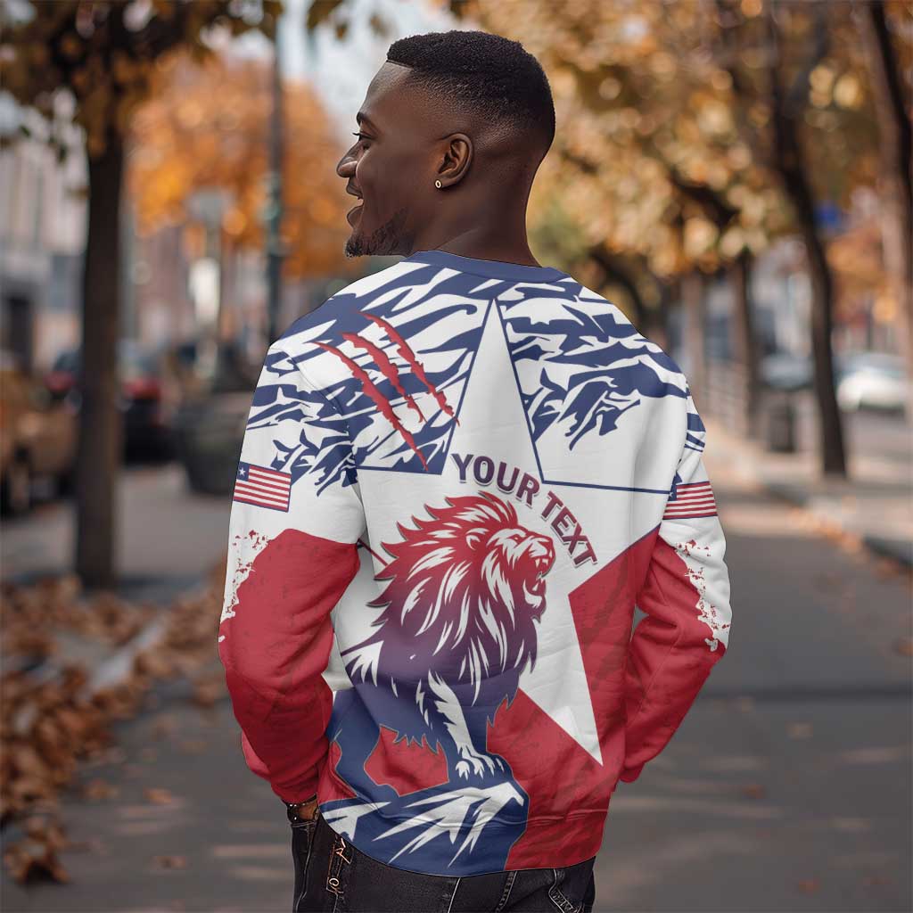 Personalised Afro Liberia Sweatshirt African King Lion - Grunge Style LT15