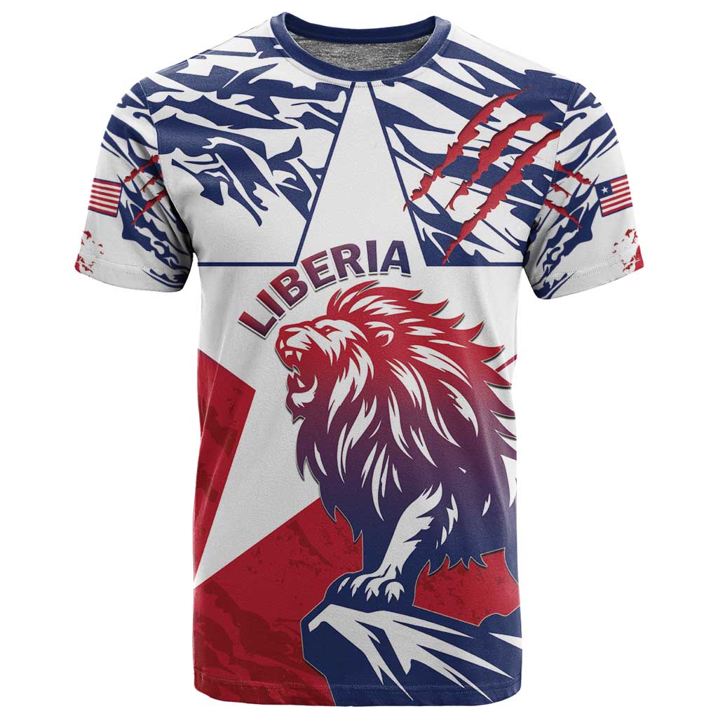 Personalised Afro Liberia T shirt African King Lion - Grunge Style LT15