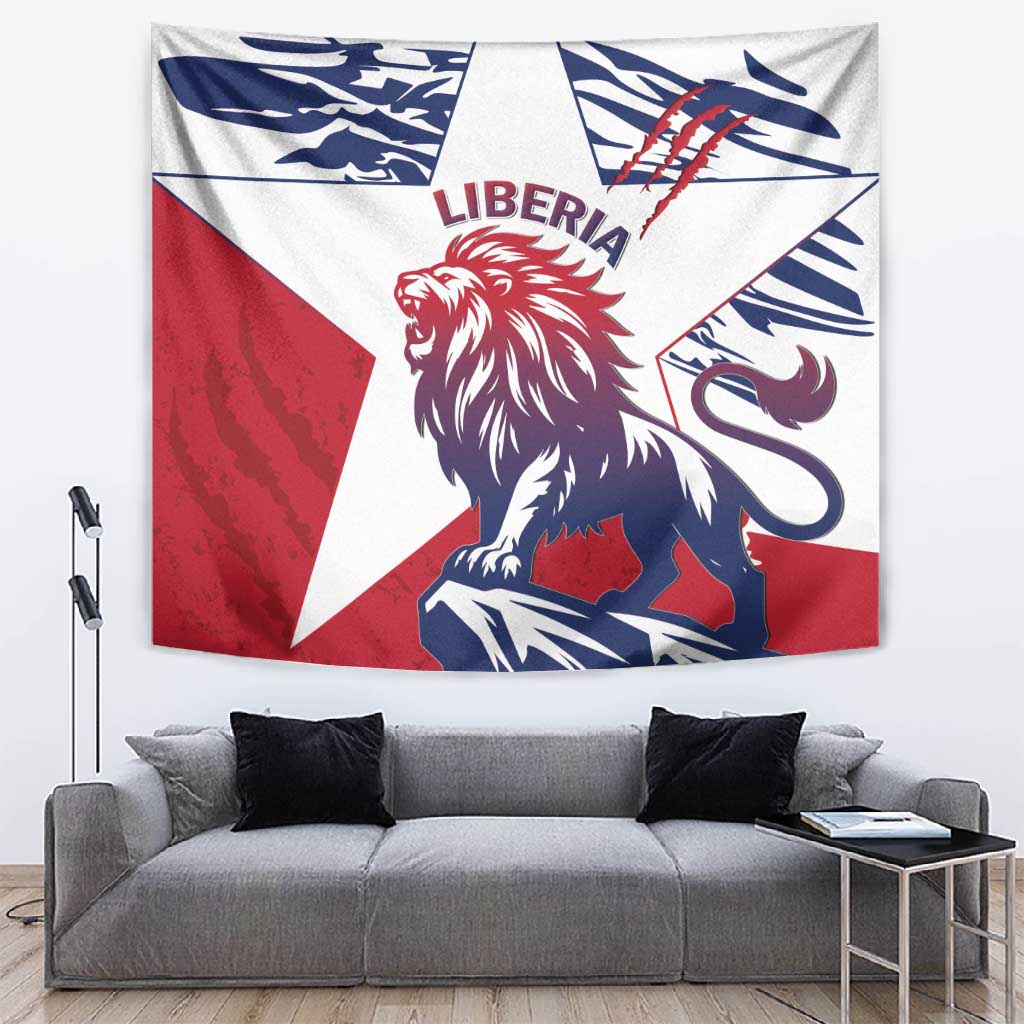 Personalised Afro Liberia Tapestry African King Lion - Grunge Style LT15