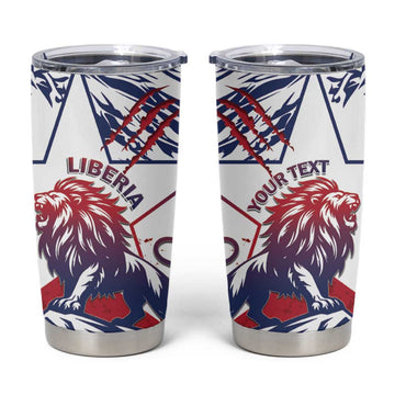 Personalised Afro Liberia Tumbler Cup African King Lion - Grunge Style LT15