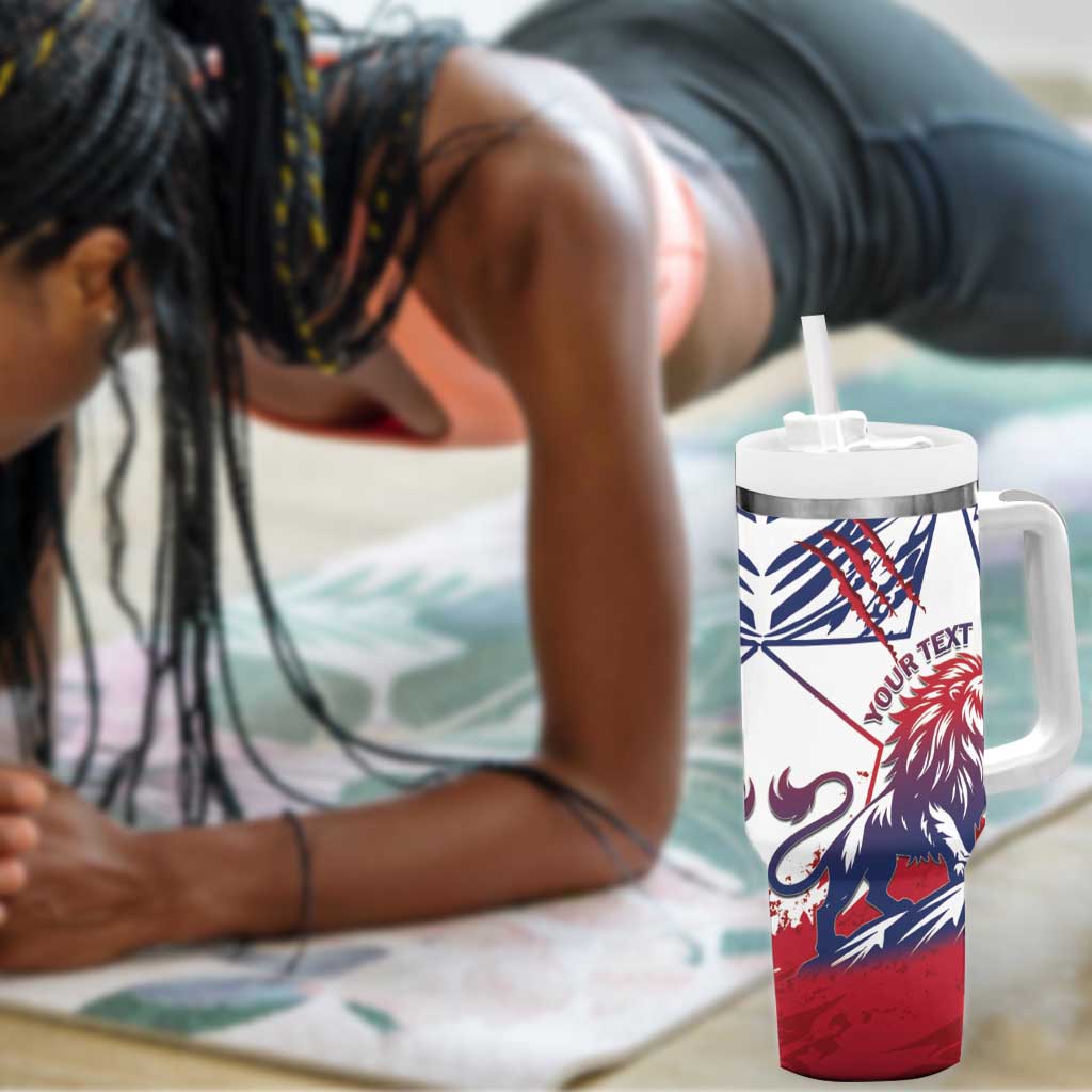Personalised Afro Liberia Tumbler With Handle African King Lion - Grunge Style LT15