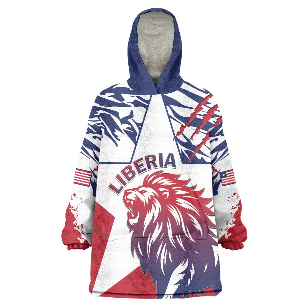 Personalised Afro Liberia Wearable Blanket Hoodie African King Lion - Grunge Style LT15