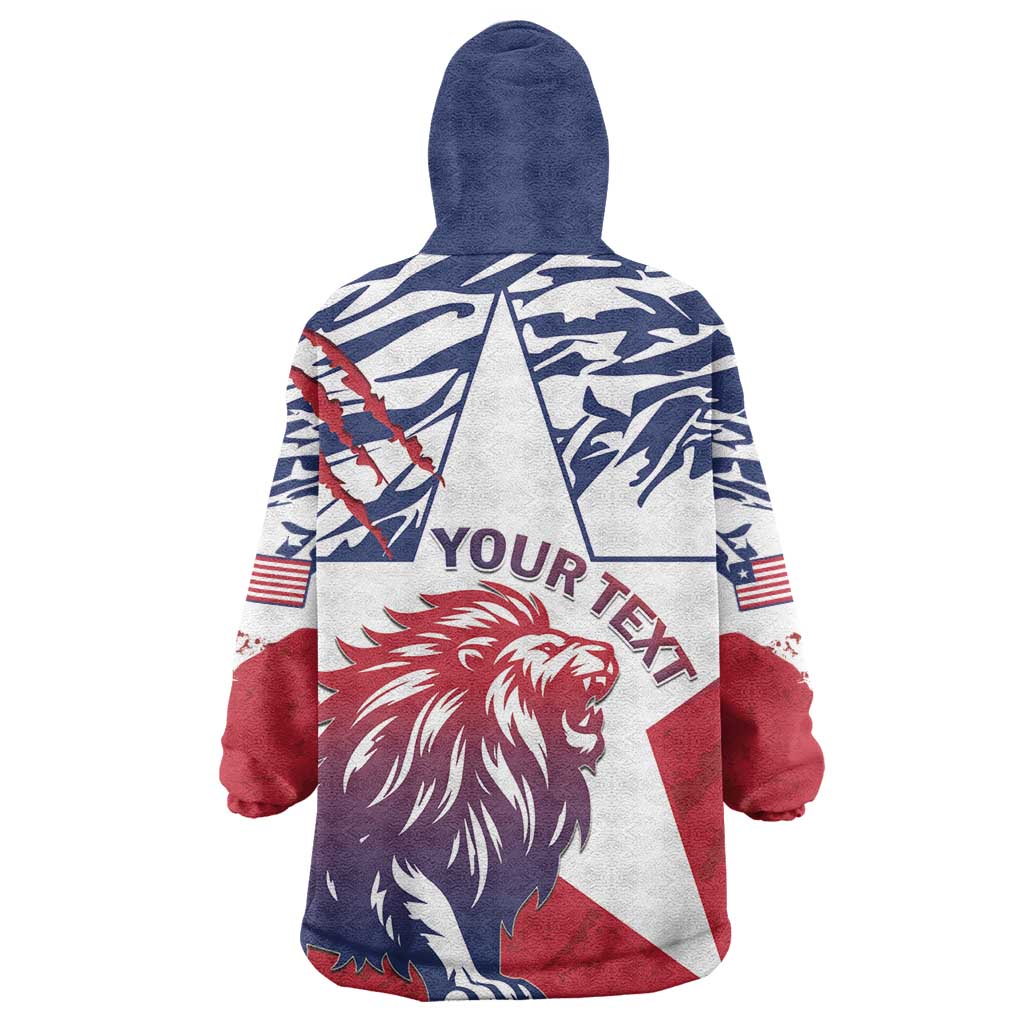 Personalised Afro Liberia Wearable Blanket Hoodie African King Lion - Grunge Style LT15