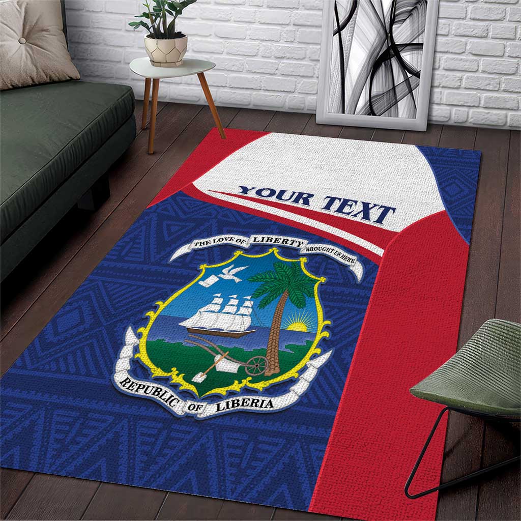 Personalised Liberia African Area Rug Coat Of Arms Flag LT15