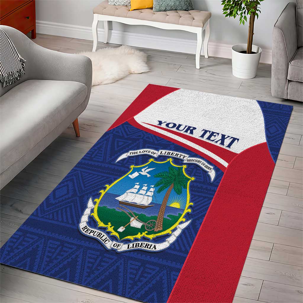 Personalised Liberia African Area Rug Coat Of Arms Flag LT15