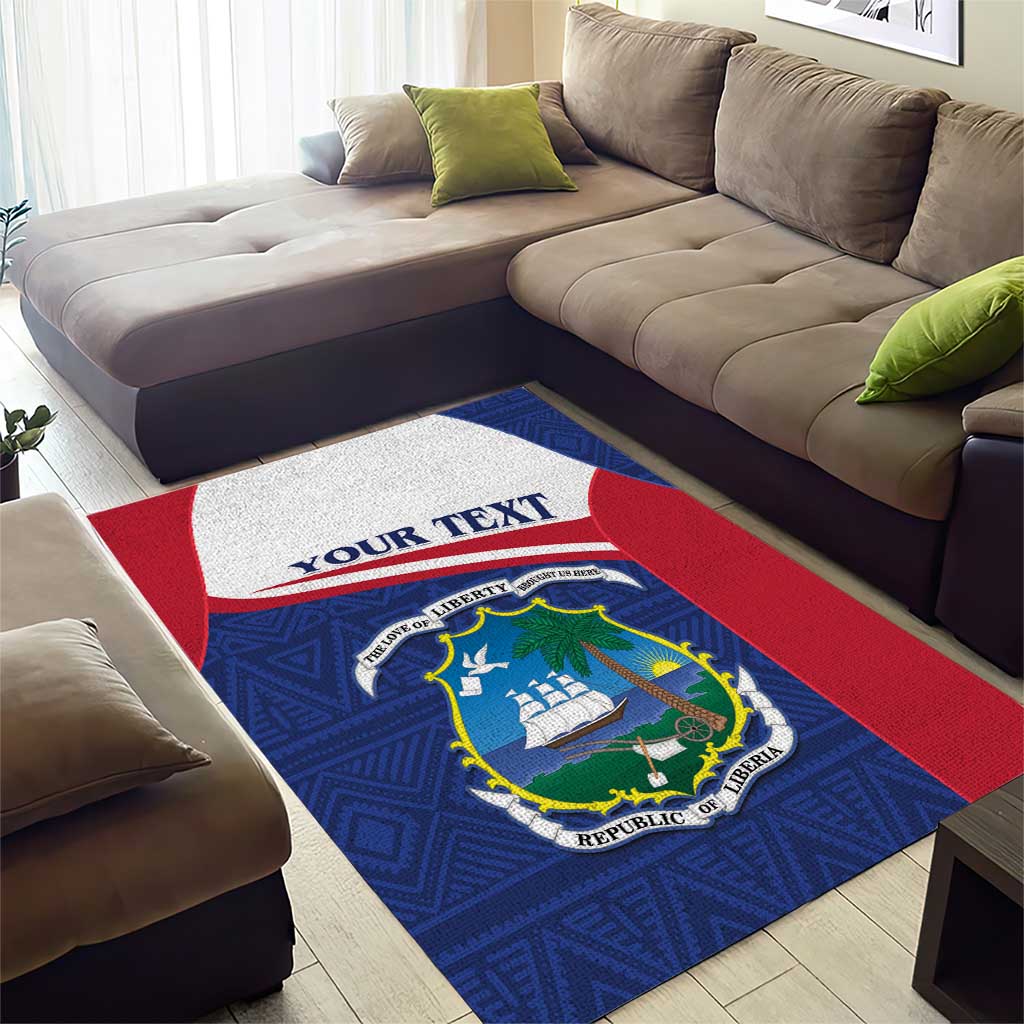 Personalised Liberia African Area Rug Coat Of Arms Flag LT15