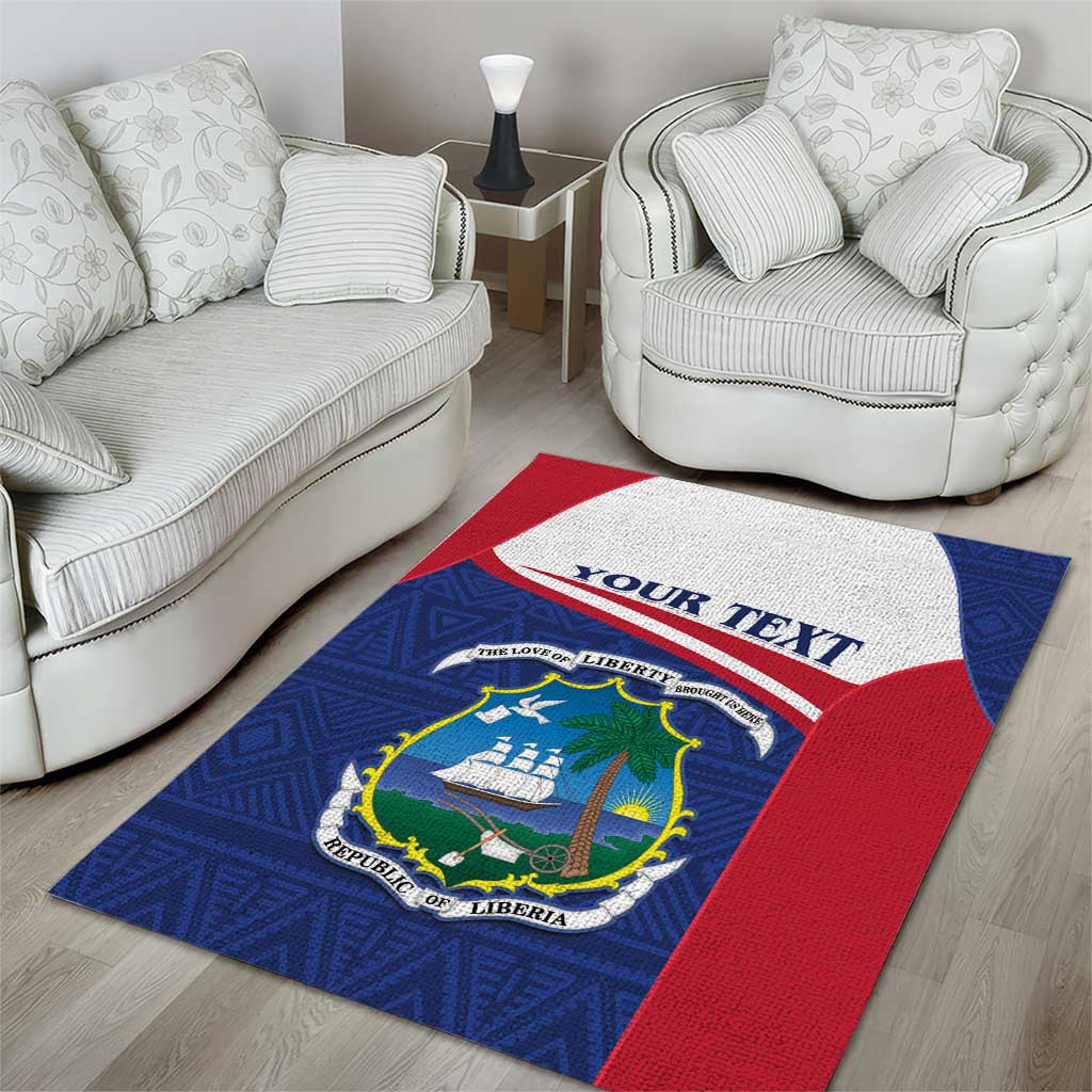 Personalised Liberia African Area Rug Coat Of Arms Flag LT15