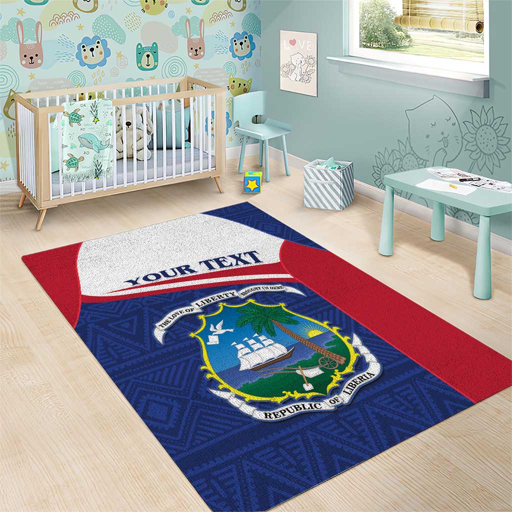 Personalised Liberia African Area Rug Coat Of Arms Flag LT15